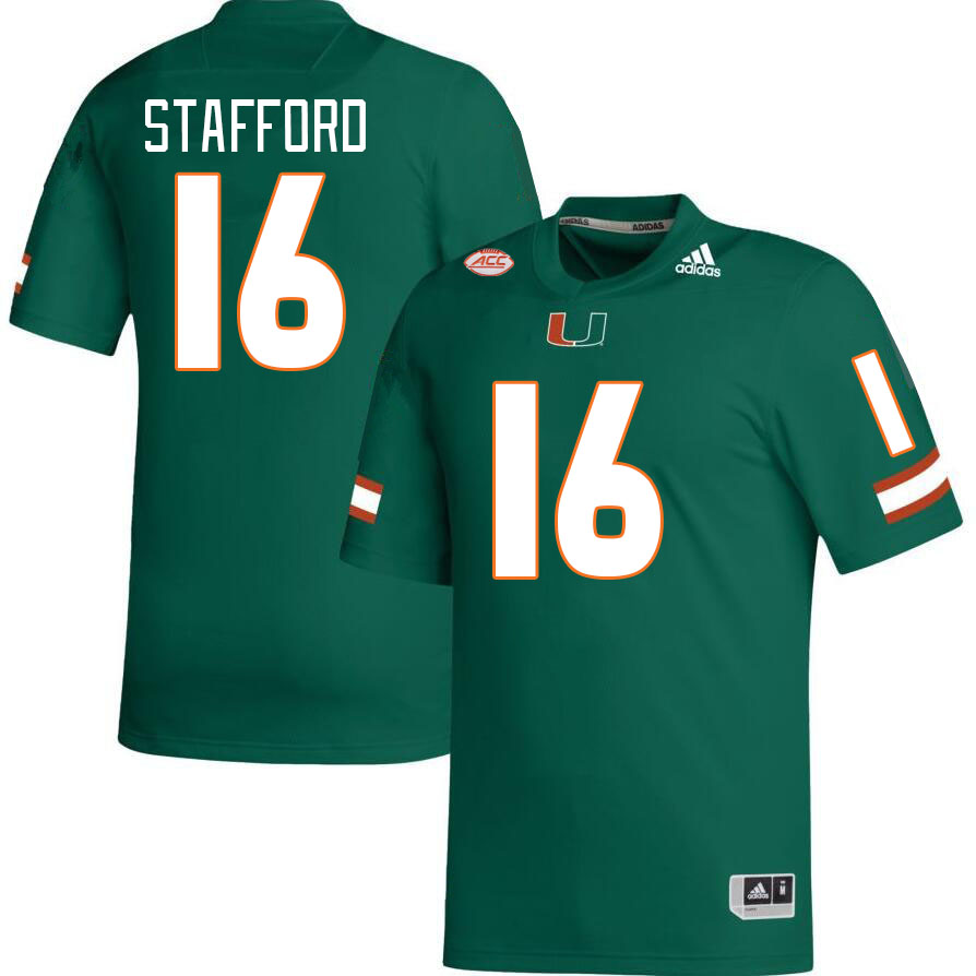 Men #16 Robert Stafford Miami Hurricanes College Football Jerseys Stitched Sale-Green